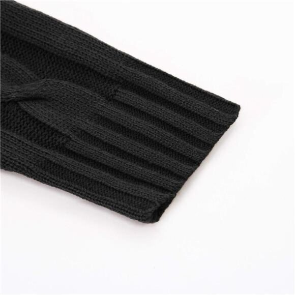 Men's Cardigan Sweaters Stand Collar Cable Knit Button Sweater - Picture 6 of 6